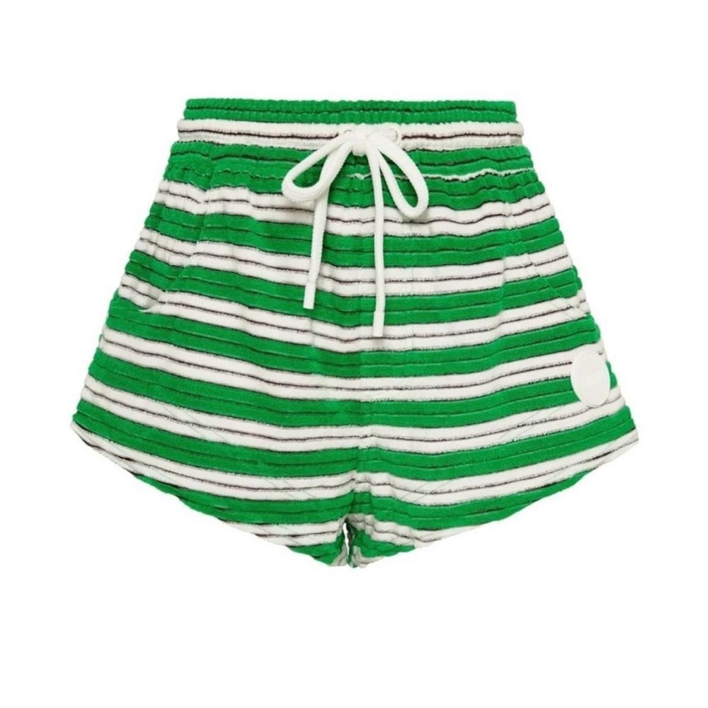 Triangl Nico Dunne Terry Green Stripe Shorts